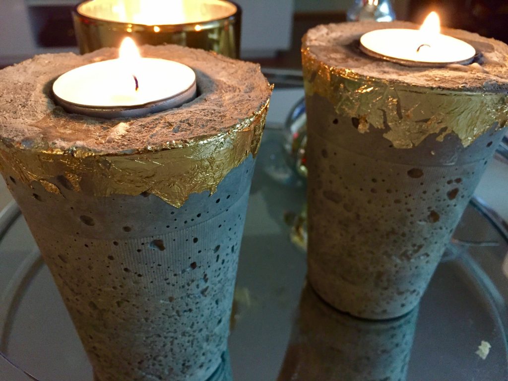 diy concrete tealight