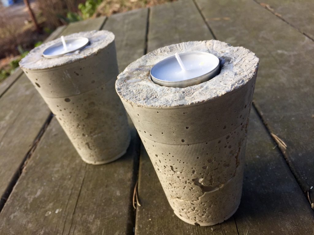 diy concrete tealight candle holders